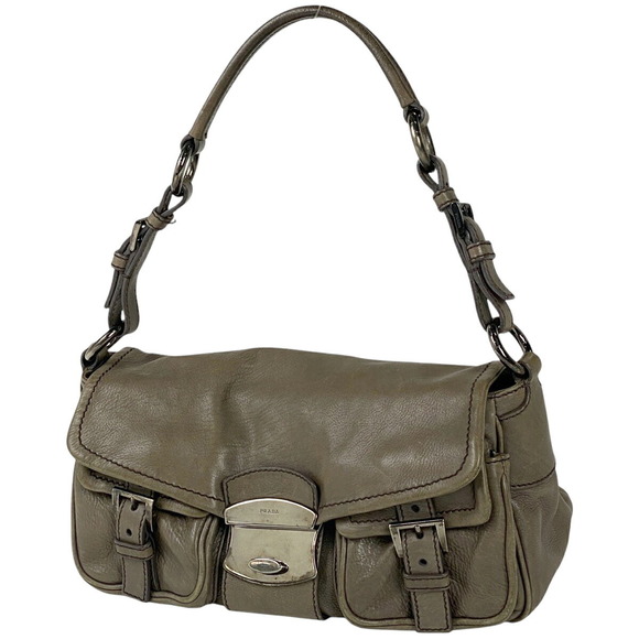 Prada Shoulder Bag Brown Leather - Picture 1 of 7